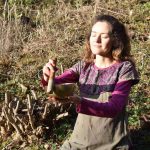 Belen Prado from Natural Tuning playing the singing bowls